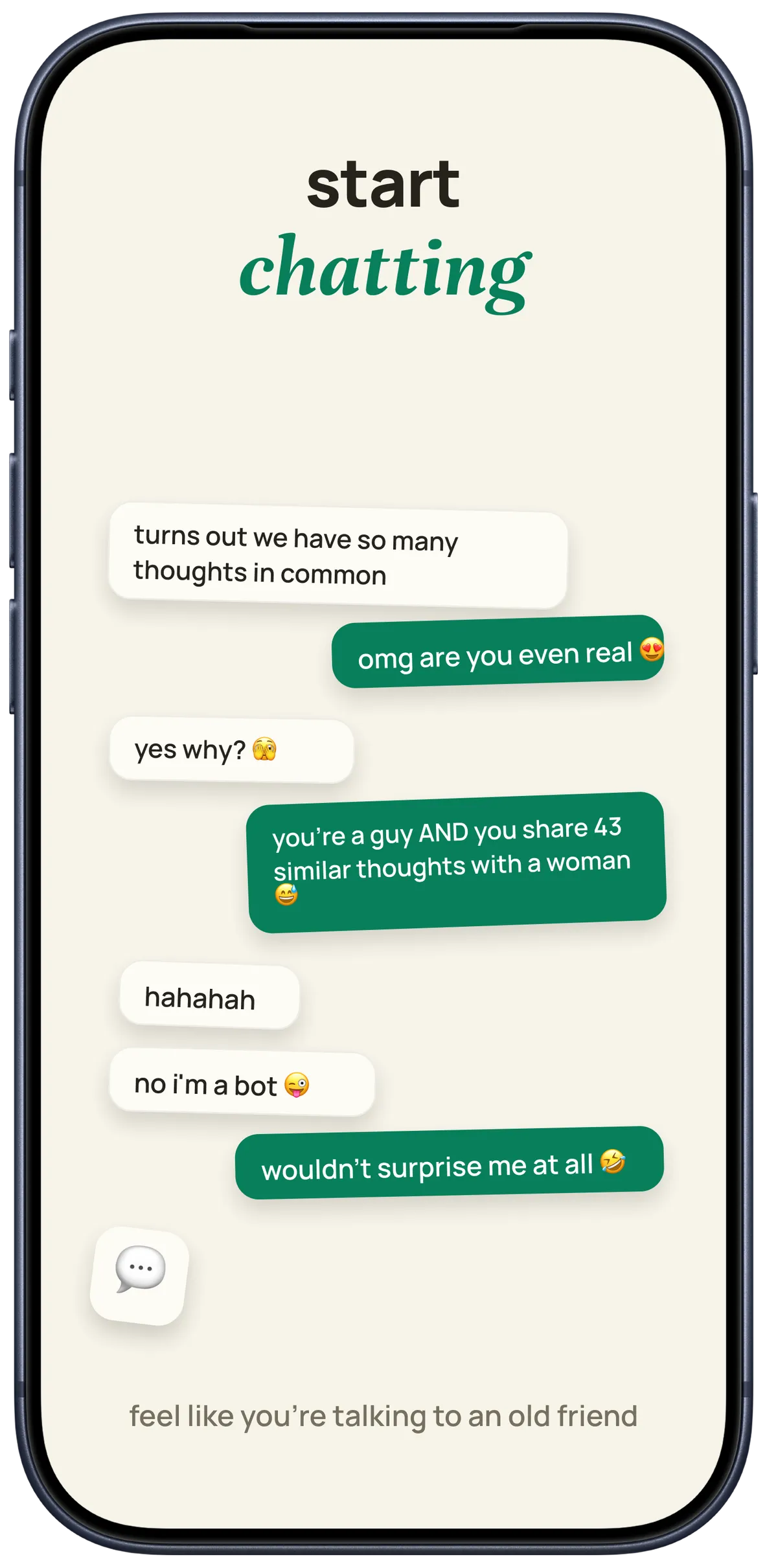 a vortie conversation between two matched people